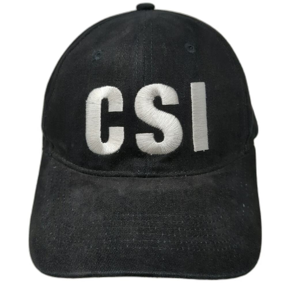 Rothco CSI Black White Baseball Cap One Size Adjustable Cotton Hat Embroidered